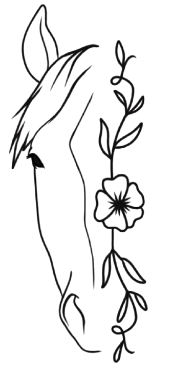 Illustration cheval avec fleurs